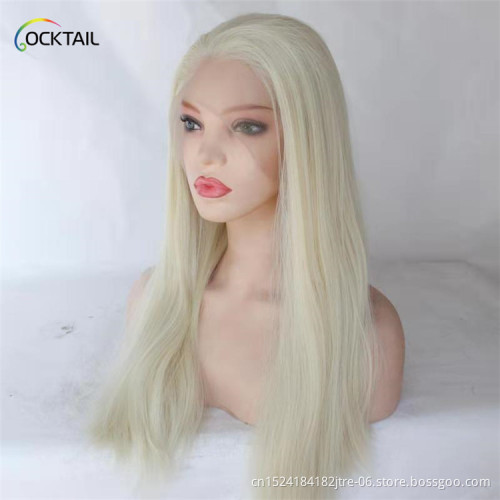 short blonde synthetic full lace wig, free part hand tied afro african american full lace synthetic wig with baby hair